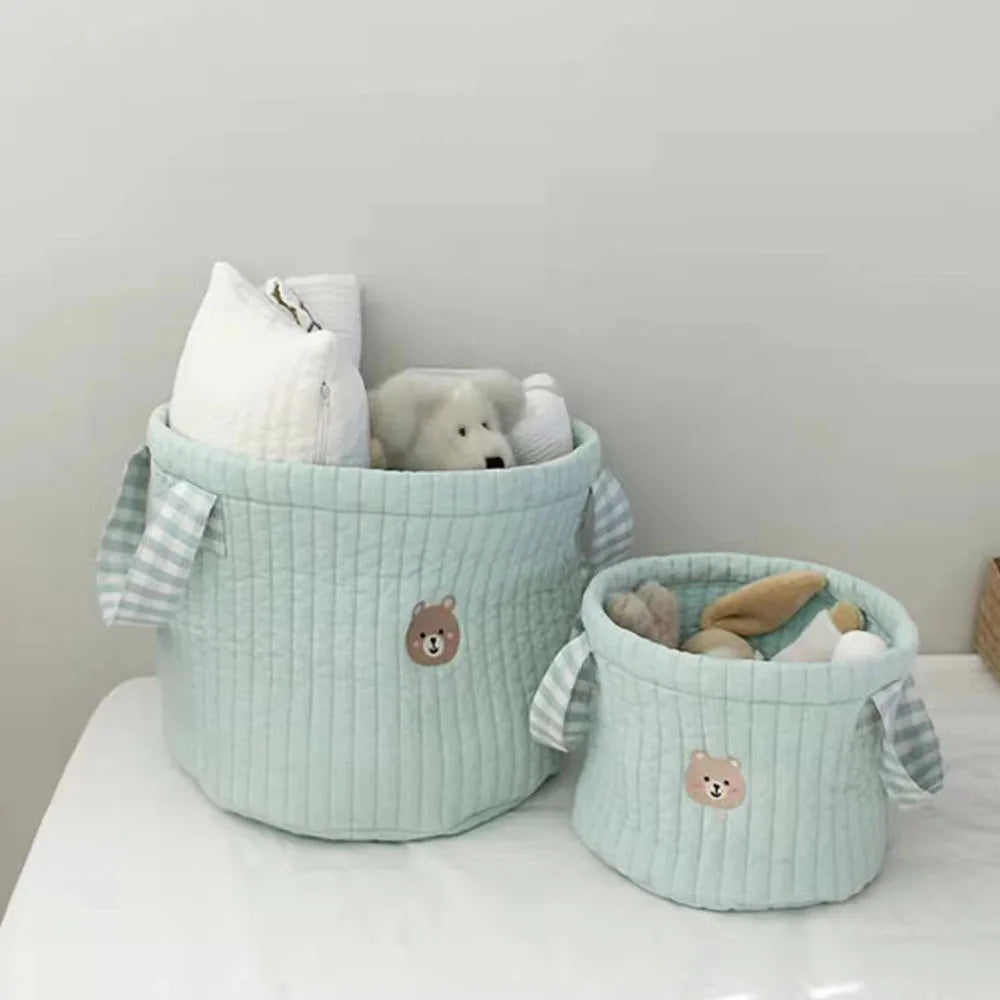 Cesta organizadora de pañales y ropa sucia para bebés, cubo de almacenamiento portátil para juguetes y artículos esenciales infantiles