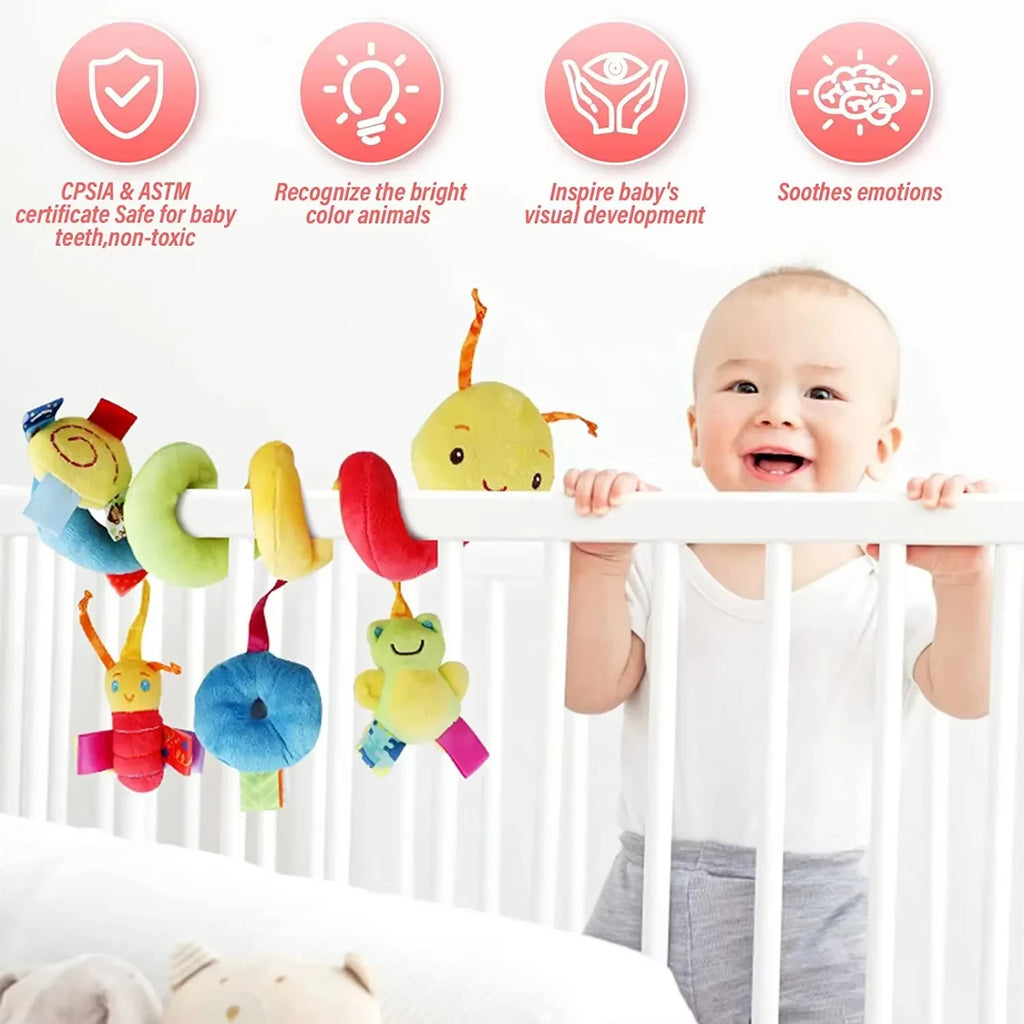 Juguetes colgantes para cuna de bebé, sonajeros, asiento de coche, juguetes blandos, móviles, cochecito, cuna, juguete espiral, cochecito, muñecos colgantes para bebés, regalo para recién nacidos
