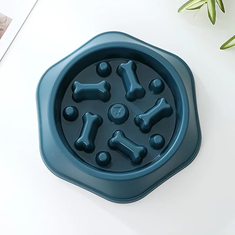 Large Capacity Slow Feeder Pet Bowl – Anti-Choking Puzzle Food Dish for Dogs & Cats with Non-Slip Base