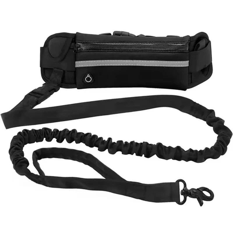 Hands-Free Dog Leash with Waist Bag – Reflective Adjustable Bungee Running Lead for Walking, Jogging & Outdoor Adventures