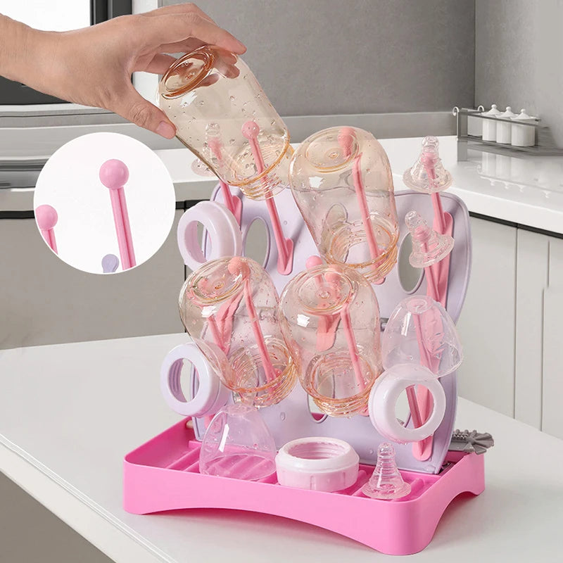Escurridor de biberones, escurridor de secado conveniente, estante de almacenamiento, dispositivo de escurrido colgante, soporte para secar vasos de bebé