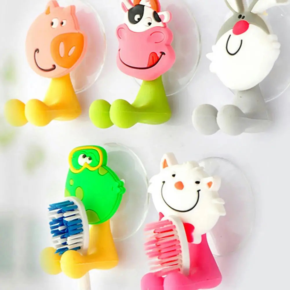 Wall-Mounted Kids Toothbrush Holder & Toothpaste Dispenser