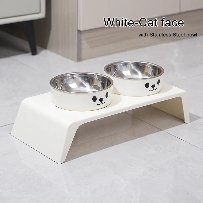 Comederos Elevados para Perros, Base Elevada con Doble Cuenco de Acero Inoxidable para Comida y Agua para Perros y Gatos Pequeños, Medianos y Grandes