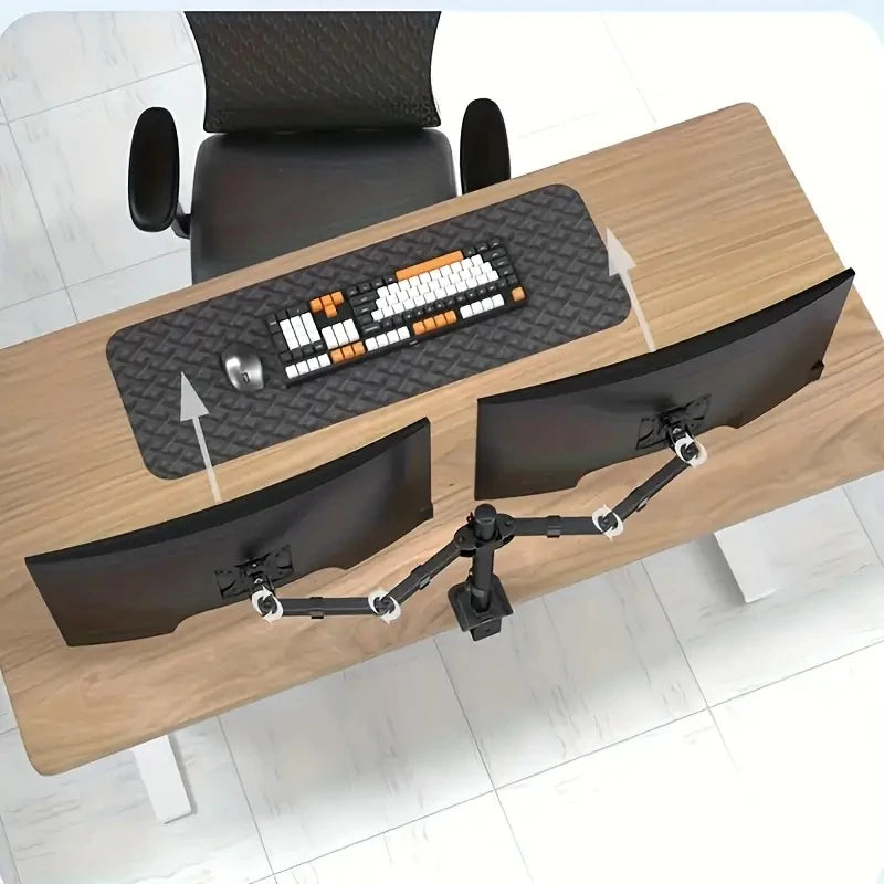 Dual Monitor Stand for 27 Inch Screens with Adjustable Height, Tilt & 360° Rotation