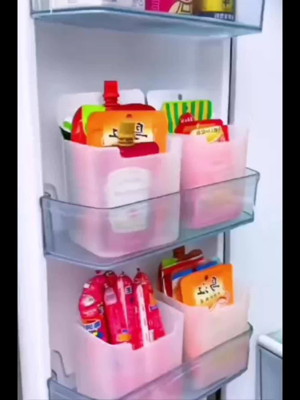 6 contenedores organizadores transparentes para refrigerador con asas, sin BPA, para alimentos, para nevera y encimera de cocina