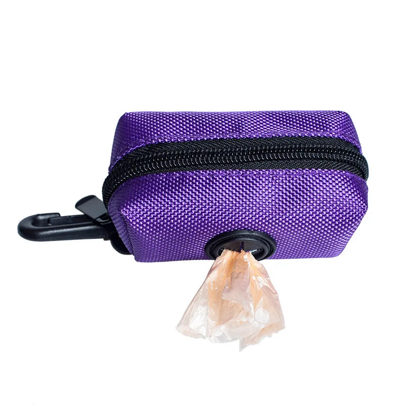 Portable Dog Poop Bag Dispenser – Waterproof Leash Attachment Holder with Storage Pocket for Walks & Outdoor Cleanup