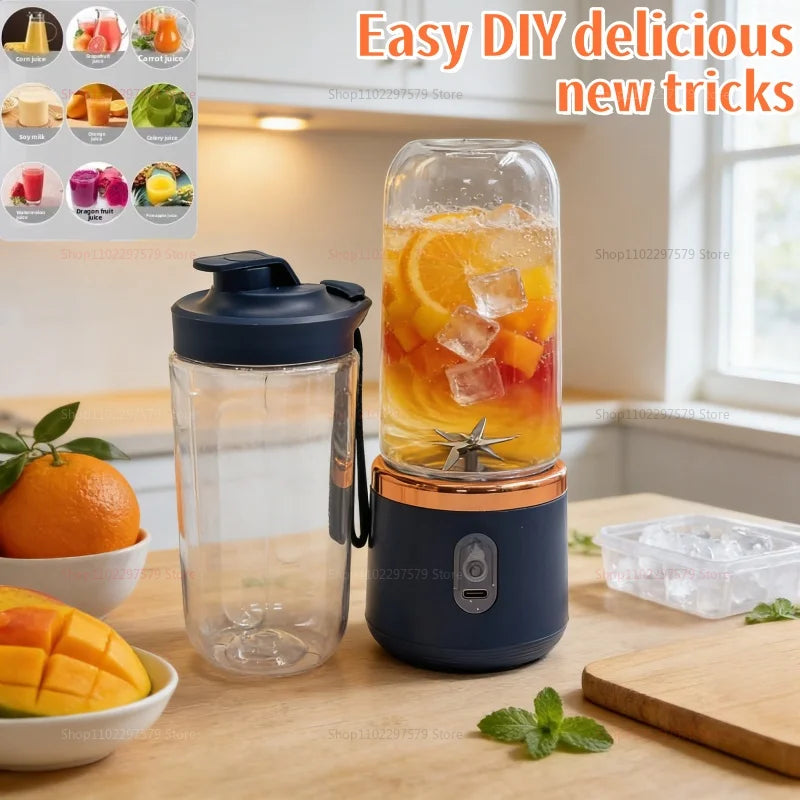 Portable 6-Blade USB Rechargeable Blender for Smoothies, Juices & Ice Crushing