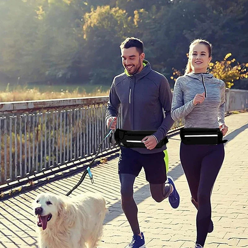 Hands-Free Dog Leash with Waist Bag – Reflective Adjustable Bungee Running Lead for Walking, Jogging & Outdoor Adventures