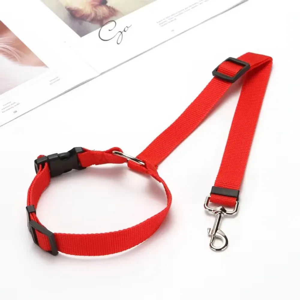 Adjustable Pet Car Seat Belt – Nylon Safety Harness Leash for Dogs & Cats Travel, Driving & Backseat Protection