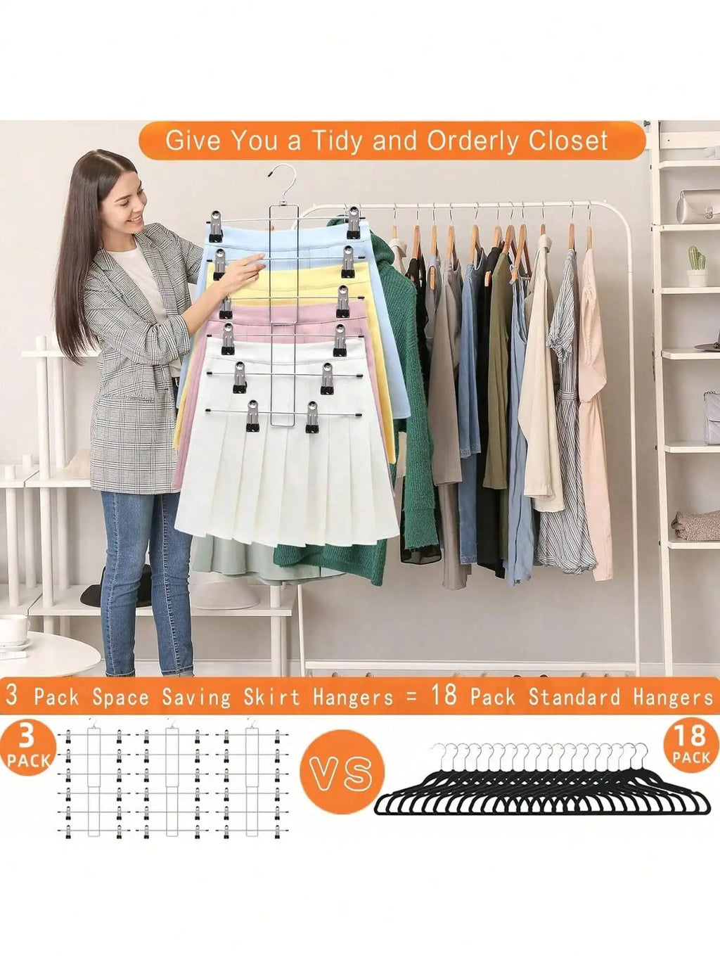 6-Tier Space-Saving Hanger Organizer for Pants, Jeans & Scarves