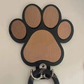 Paw Print Wooden Dog Leash Wall Hook – No-Drill Pet Organizer for Leashes, Collars, Keys & Coats