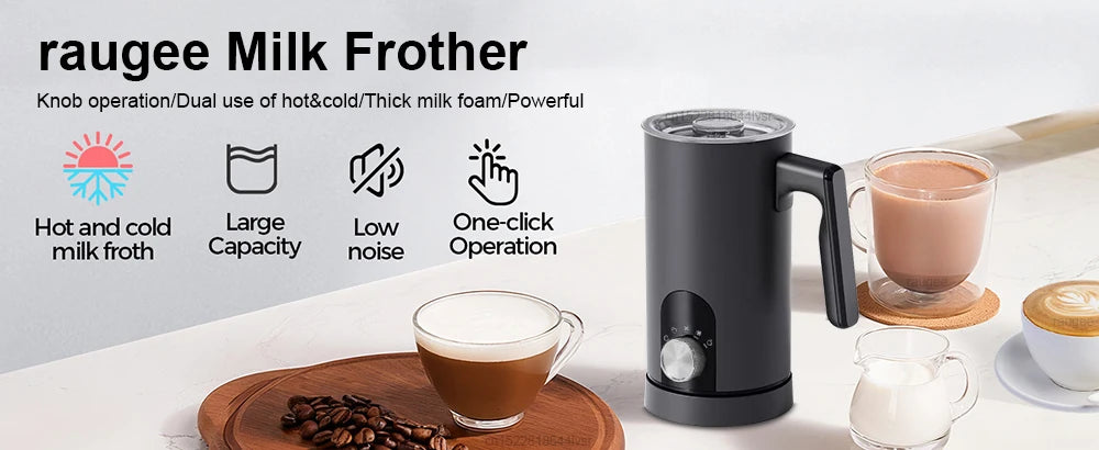 5-in-1 Electric Milk Frother & Milk Warmer for Hot & Cold Foam