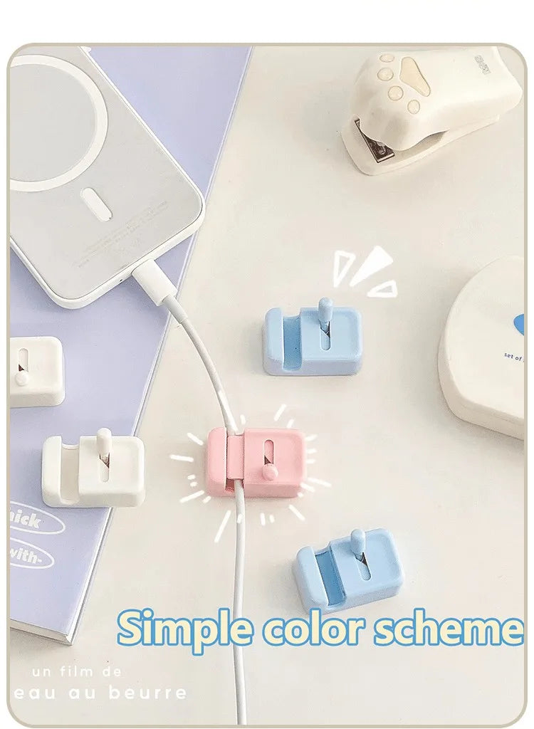 Desk Cable Management Clip – No-Drill Cord Organizer for Charging & Data Cables