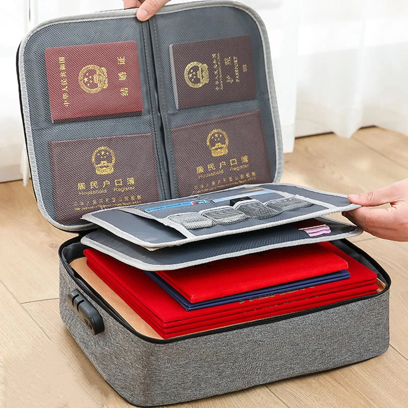 Waterproof Document Organizer – Lockable File Storage Case for Passports, Cards & Certificates