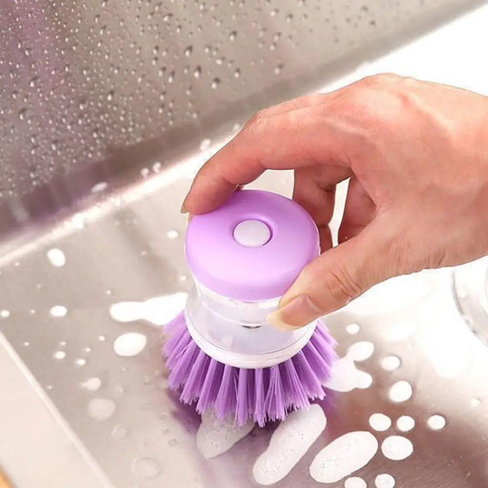 Cepillo de limpieza de cocina para lavar ollas, fregadero, diseño de astronauta, con dispensador automático de jabón líquido, accesorios de limpieza para el hogar