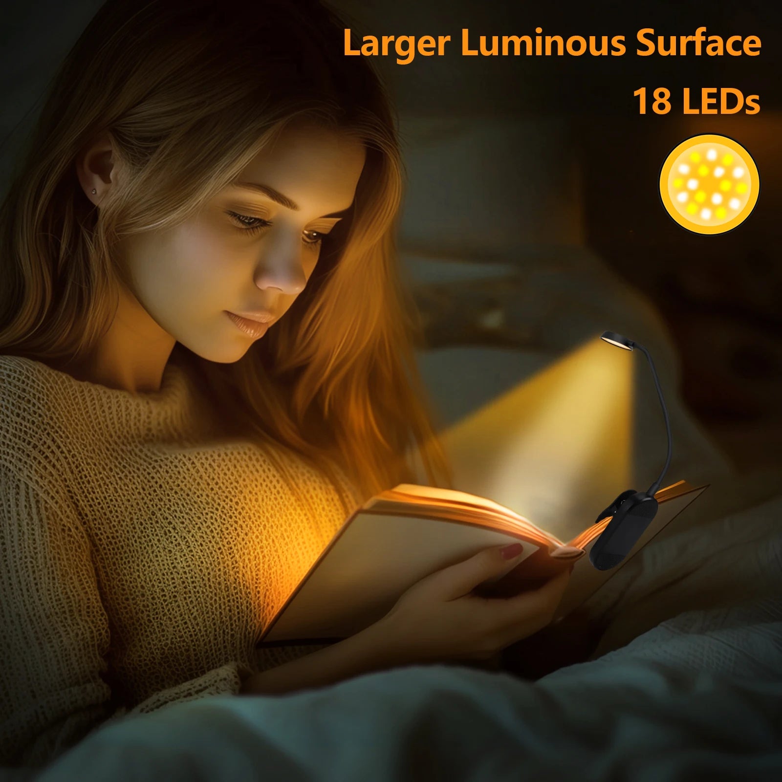 Rechargeable LED Clip-On Desk Lamp – Dimmable USB Reading Light