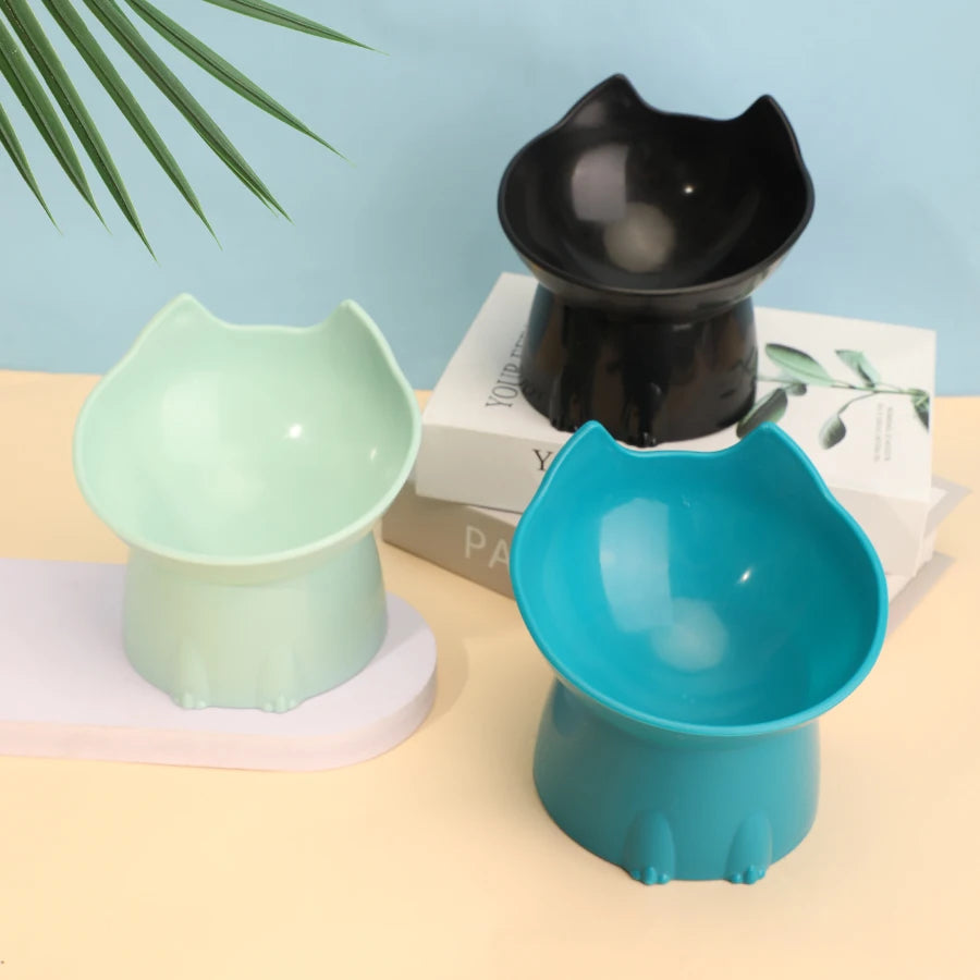 Elevated Cat Food Bowl – Raised Anti-Tip Pet Feeding Dish with Tilted Design for Comfortable Eating