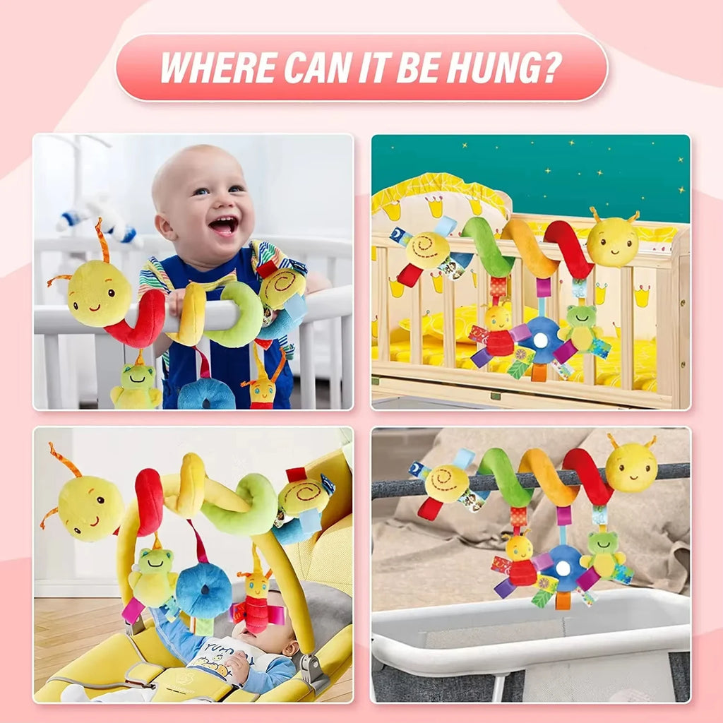 Juguetes colgantes para cuna de bebé, sonajeros, asiento de coche, juguetes blandos, móviles, cochecito, cuna, juguete espiral, cochecito, muñecos colgantes para bebés, regalo para recién nacidos