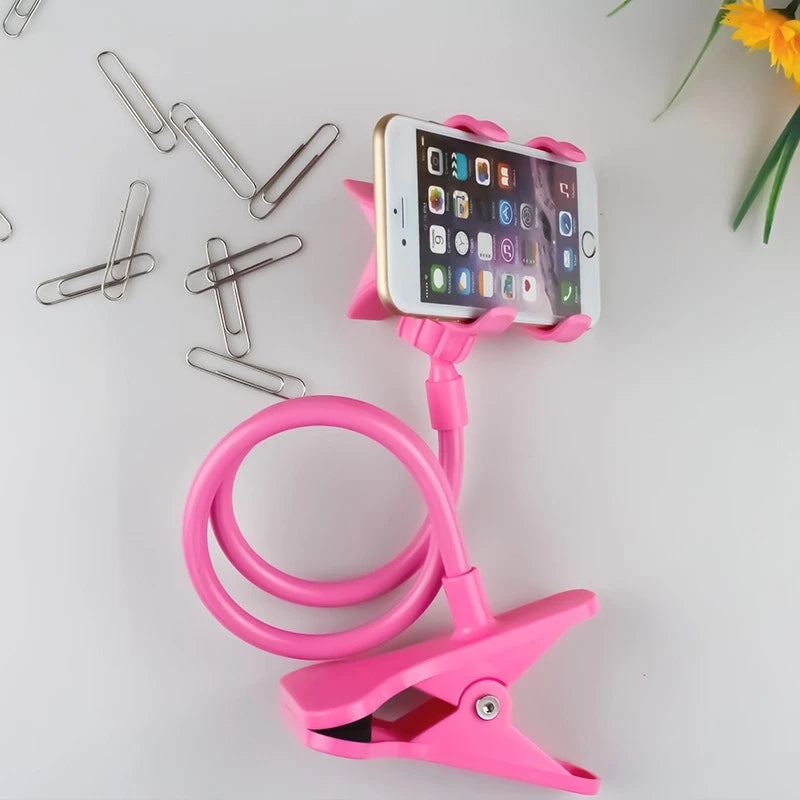 Flexible 360° Phone Holder – Adjustable Gooseneck Clip Mount for Desk & Bed