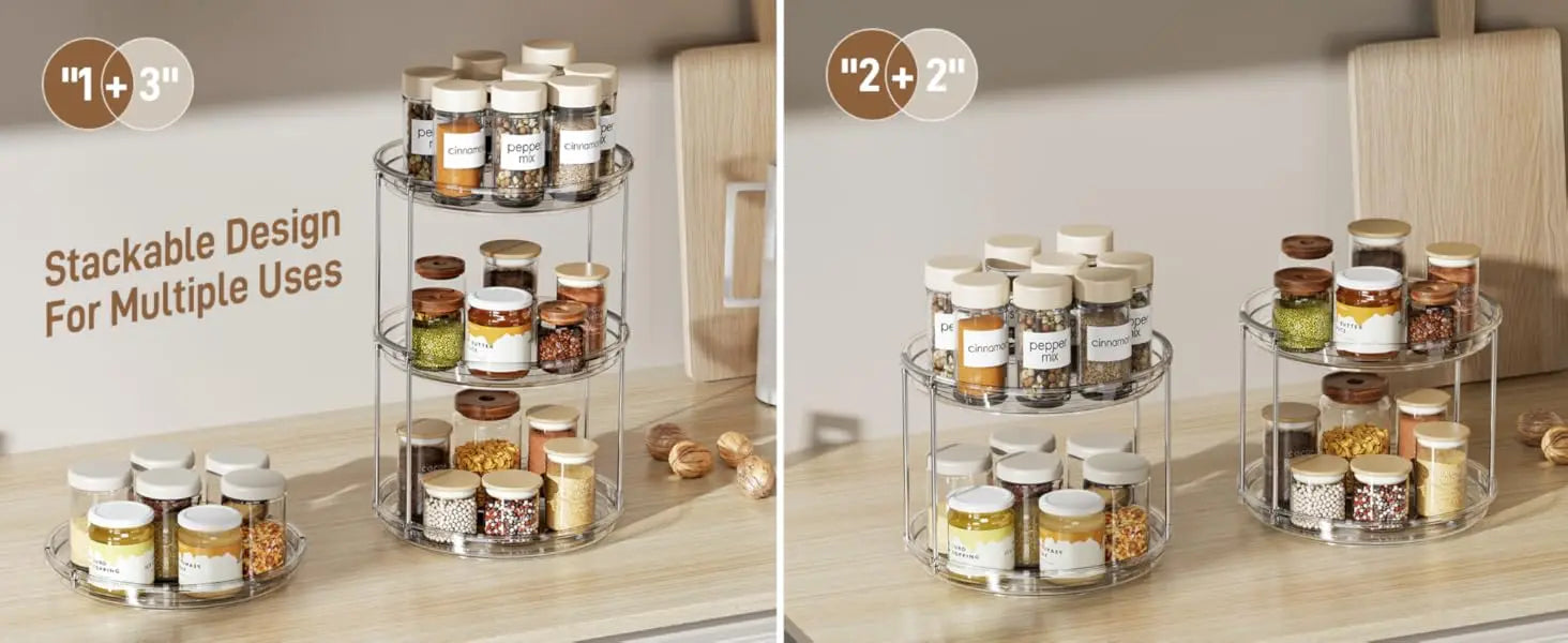 2-Tier 360° Rotating Lazy Susan Organizer for Kitchen, Pantry & Bathroom