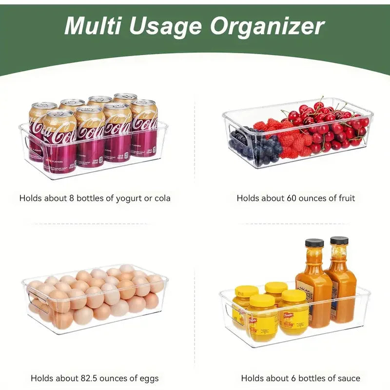 Stackable Refrigerator Storage Container with Handles