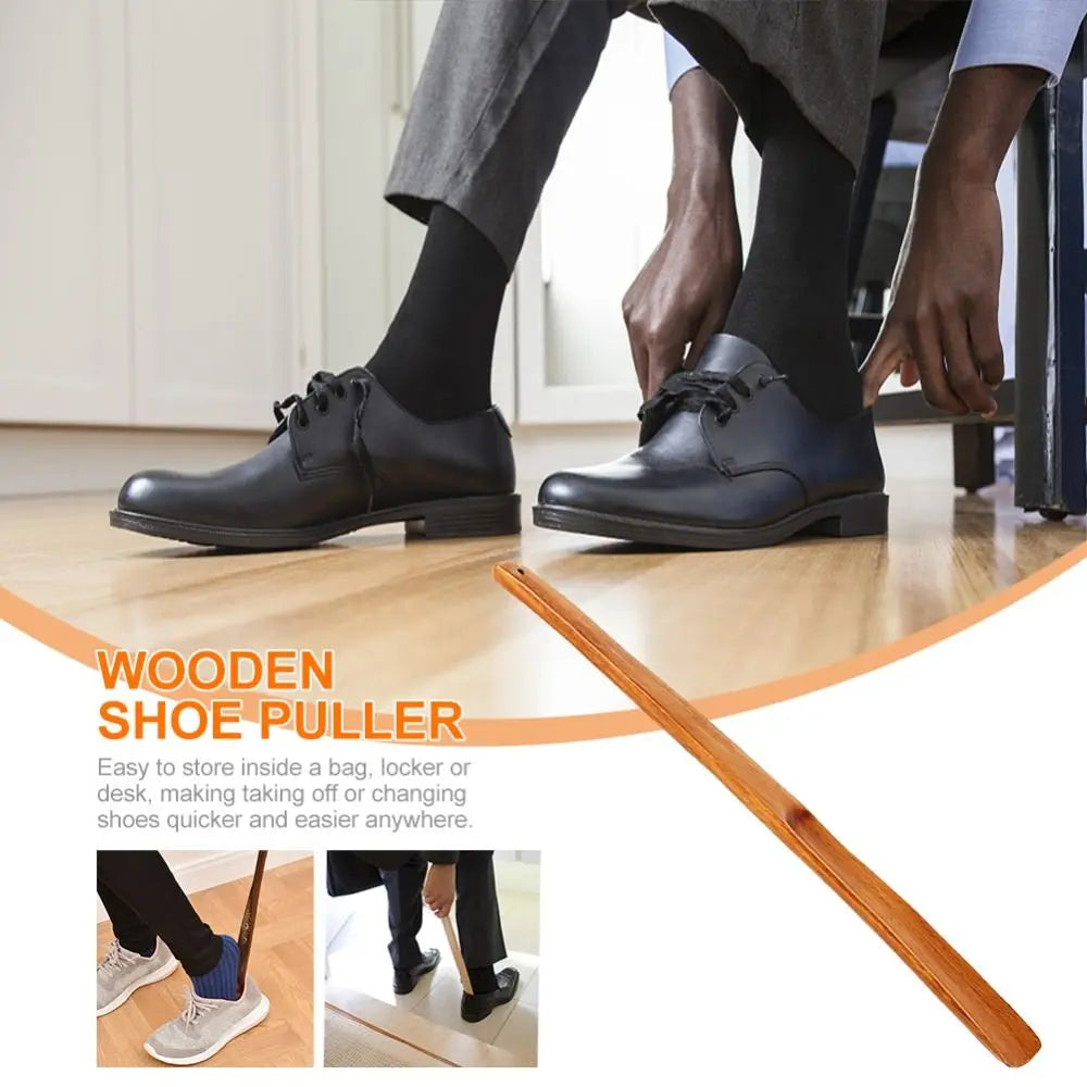Extra Long Wooden Shoe Horn – Smooth Long Handle Shoehorn for Easy Shoe Wearing, Hanging Design for Seniors, Adults & Travel