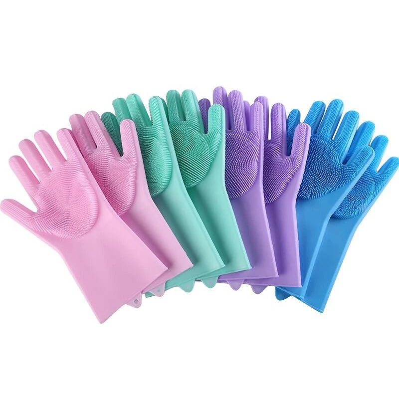 Guantes de Aseo para Mascotas Perro Gato Baño Limpieza Guante Cepillo Champú Limpieza Suave Silicona Removedor de Pelo Guante Protección de la Piel de la Mano