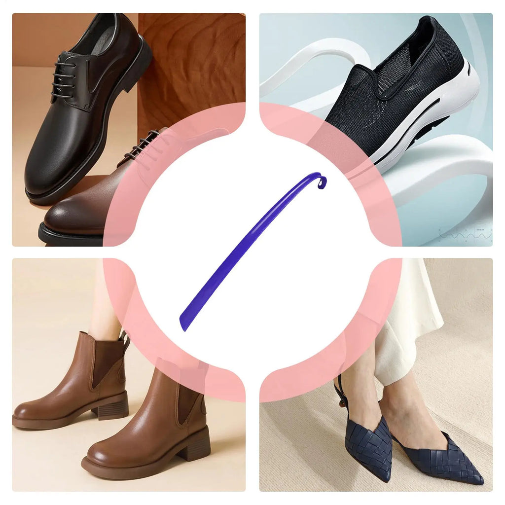 Long Handle Shoe Horn with Grip – 16.7" Easy Shoe Helper for Seniors, Boots, Sneakers & Everyday Footwear