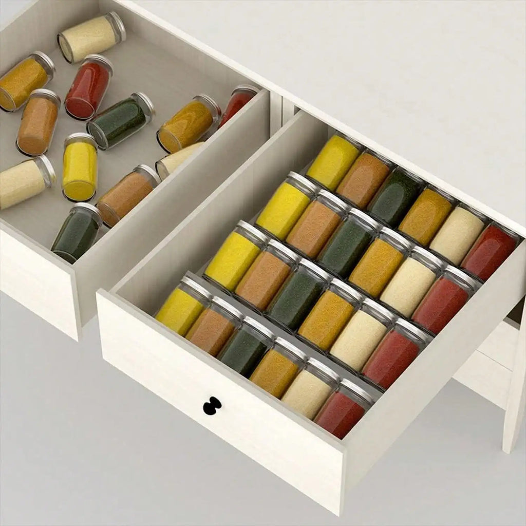 Organizador de especias de 4 niveles, organizador de especias acrílico ajustable, organizador de condimentos expandible para gabinetes de cocina
