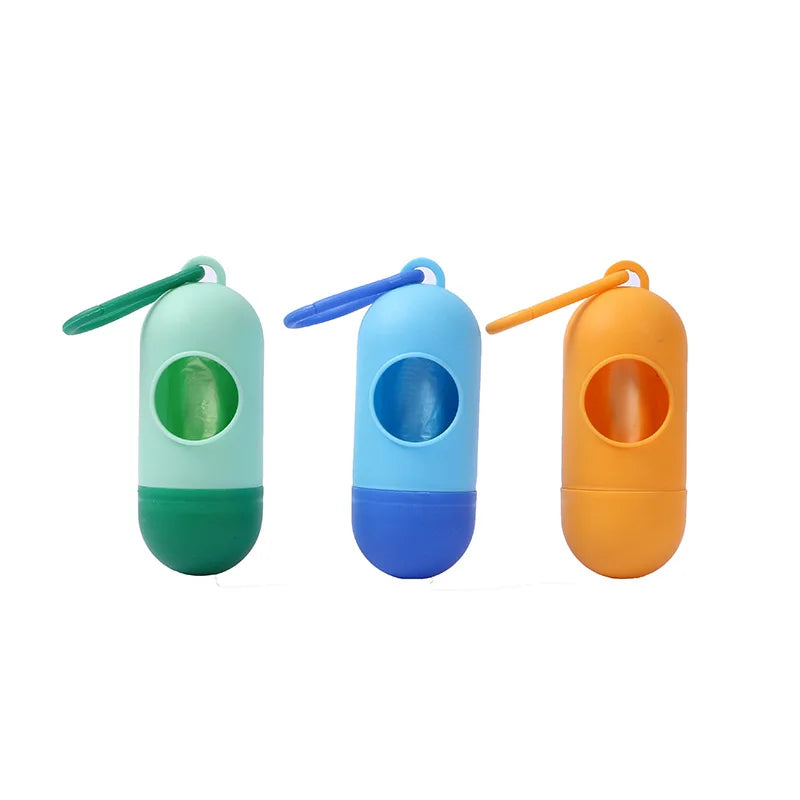 Portable Pet Waste Bag Dispenser – Bullet-Shaped Poop Bag Holder for Dog Walking & Outdoor Cleanup