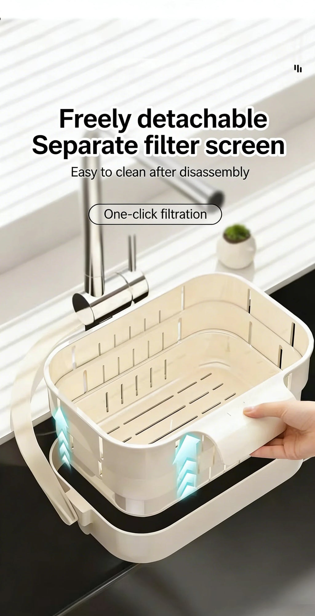 Colador de fregadero plegable y expandible colgante, cesta de filtro para residuos de alimentos y frutas, colador de fregadero ahorrador de espacio para cocina doméstica
