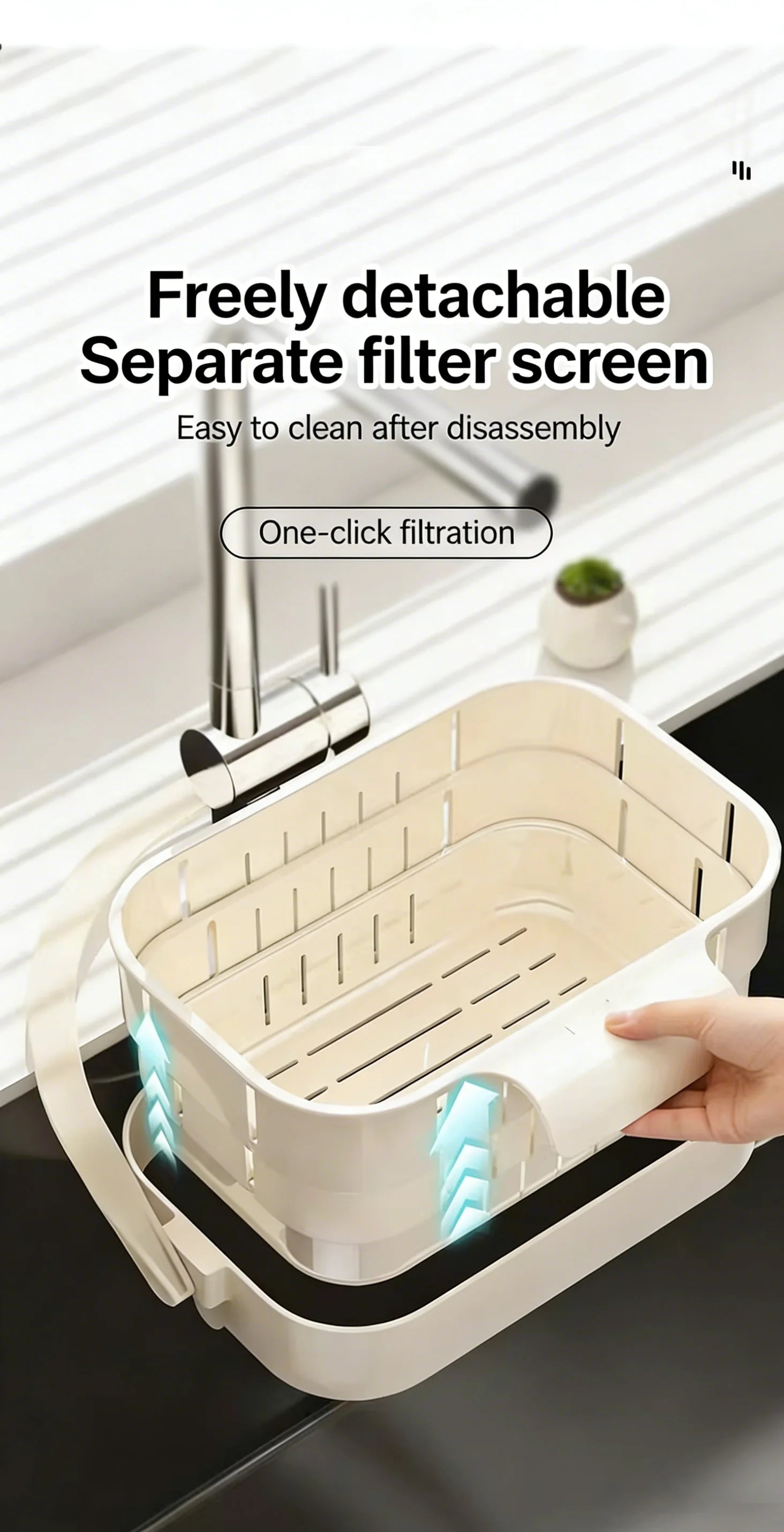 Colador de fregadero plegable y expandible colgante, cesta de filtro para residuos de alimentos y frutas, colador de fregadero ahorrador de espacio para cocina doméstica