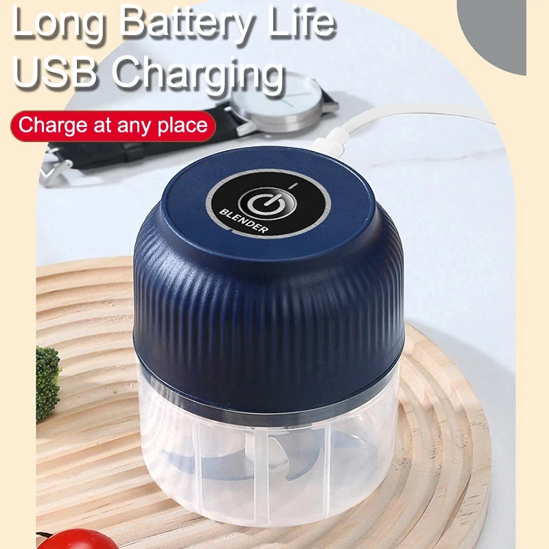 Mini picadora de verduras eléctrica inalámbrica USB recargable de 250 ml, triturador de ajos, picadora de alimentos para la cocina