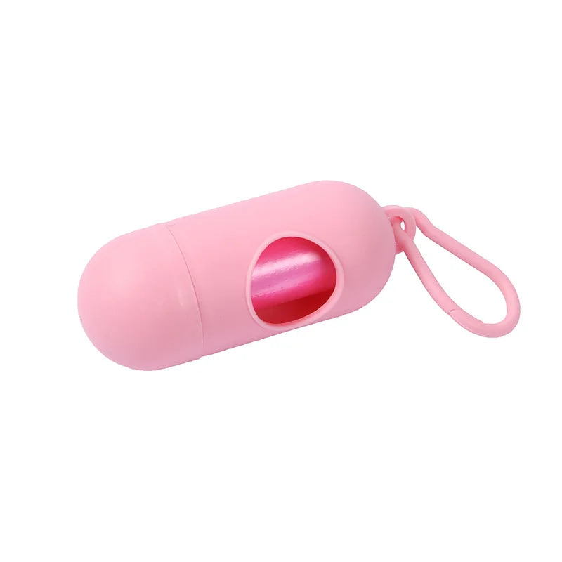 Portable Pet Waste Bag Dispenser – Bullet-Shaped Poop Bag Holder for Dog Walking & Outdoor Cleanup