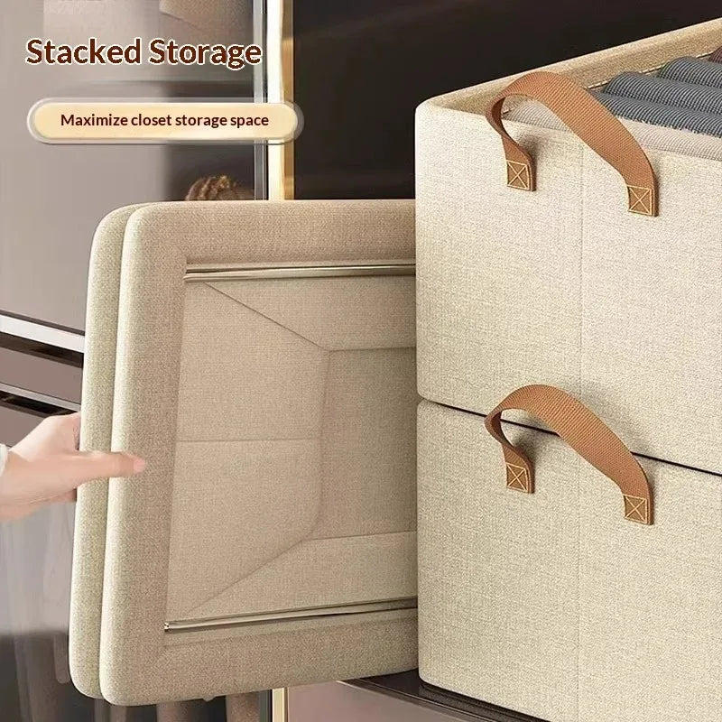 Caja Organizadora de Tela Plegable para el Hogar, Organizador de Armario para Ropa y Pantalones, Solución de Almacenamiento por Capas