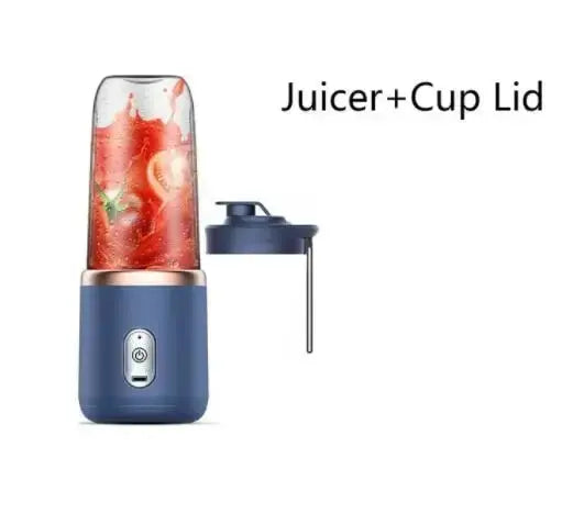 Botella licuadora portátil eléctrica de 6 cuchillas, licuadora de jugo multifunción, licuadora de batidos de jugo fresco, vaso triturador de hielo, procesador de alimentos
