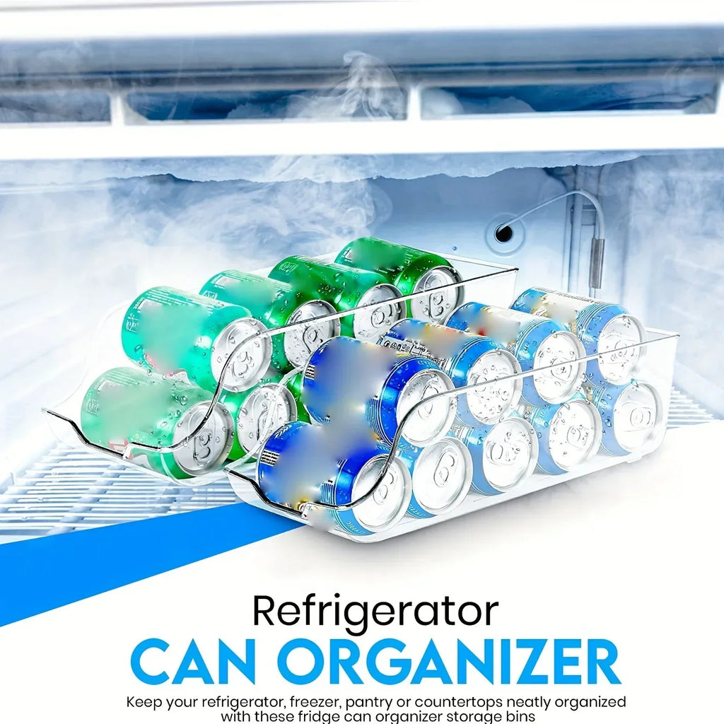 Auto-Rolling Can Dispenser for Refrigerator & Pantry Organization