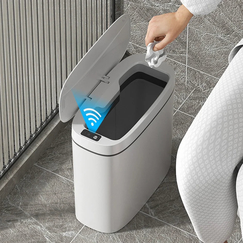 14L Smart Sensor Trash Can with Lid | Touchless Automatic Waste Bin for Kitchen & Bathroom