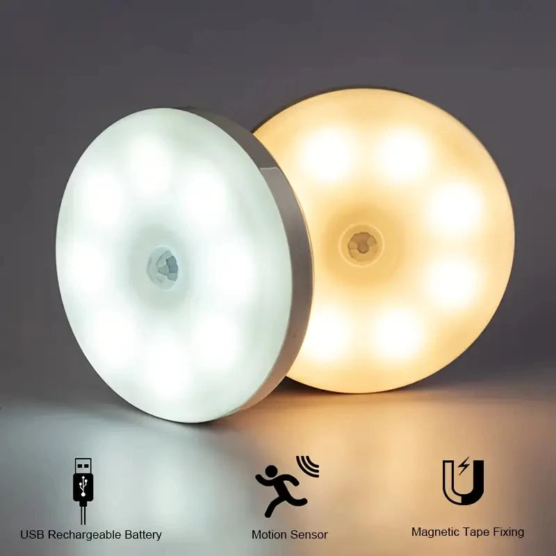 1 Luz nocturna con sensor de movimiento - Lámpara detectora LED inalámbrica para dormitorio, escalera, armario y decoración de habitaciones
