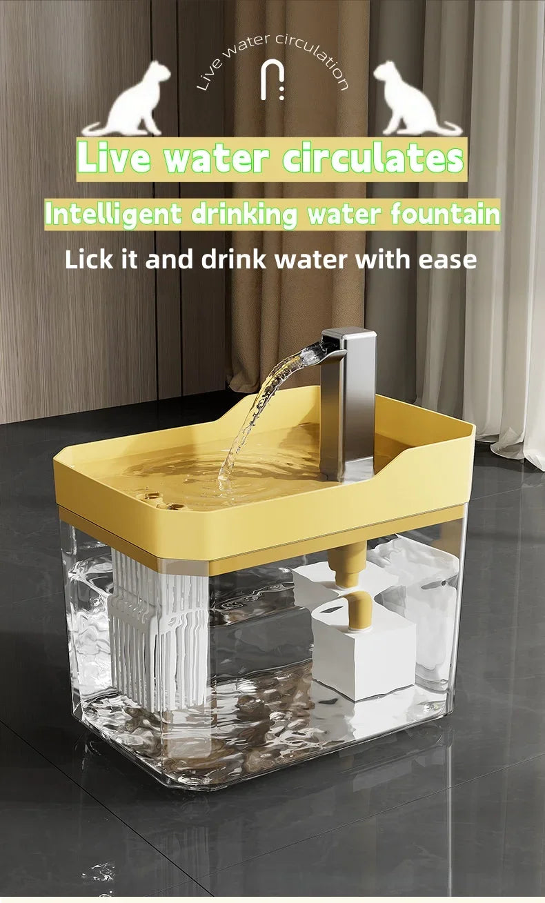 Automatic Cat Water Fountain – 1.5L Filtered Pet Drinking Dispenser with Quiet USB Pump & Fresh Water Circulation