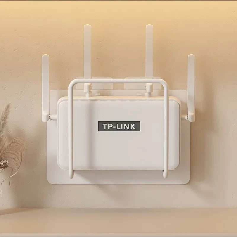 Wall-Mounted Router Shelf – No-Drill Iron Storage Rack for WiFi Router, TV Box & Home Organization