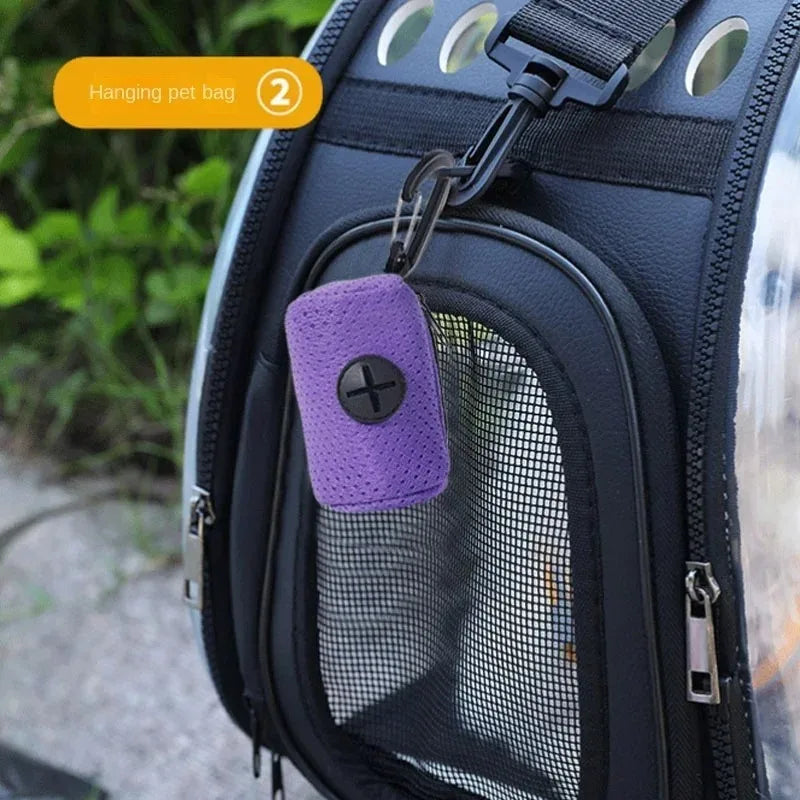 Hanging Dog Poop Bag Dispenser – Portable Pet Waste Bag Holder for Walks, Travel & Outdoor Cleanup