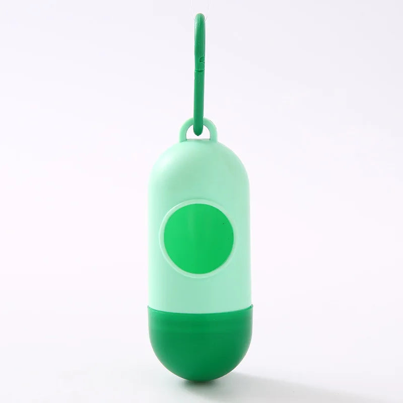 Portable Pet Waste Bag Dispenser – Bullet-Shaped Poop Bag Holder for Dog Walking & Outdoor Cleanup