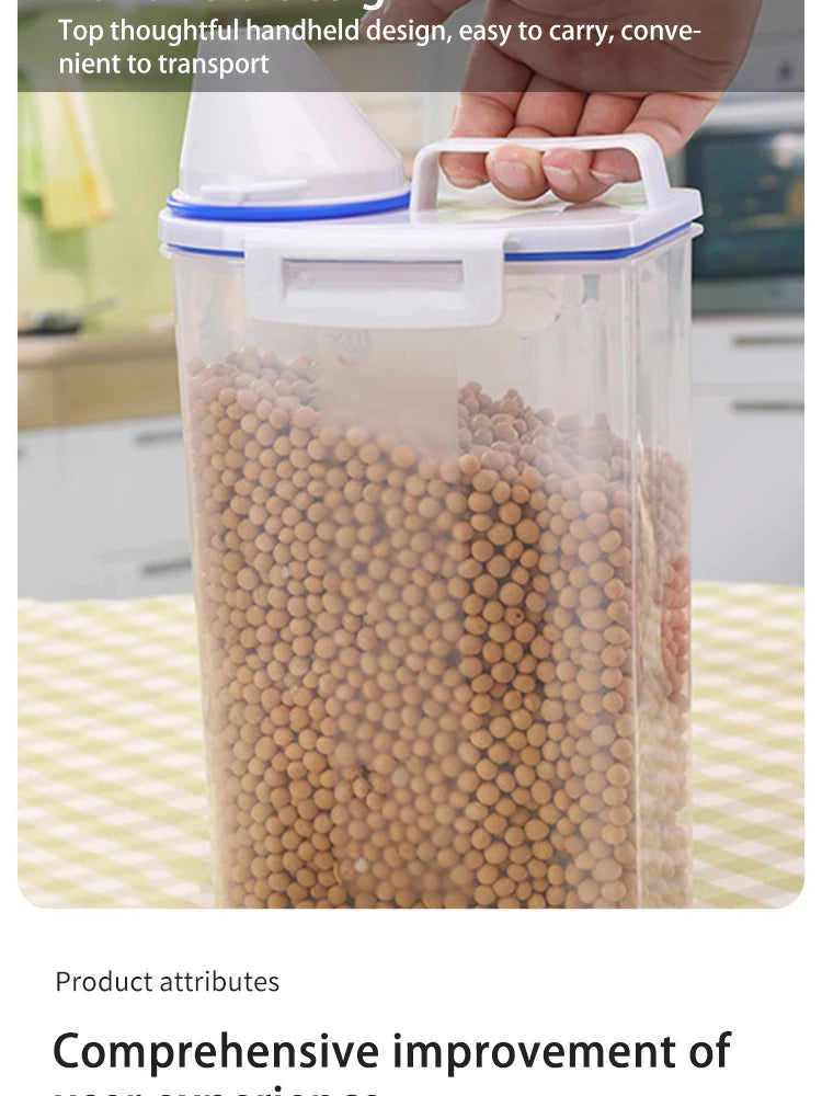 Contenedor premium para alimentos de mascotas con cierre hermético - Duradero, gran capacidad, fácil de limpiar y diseño elegante para perros y gatos