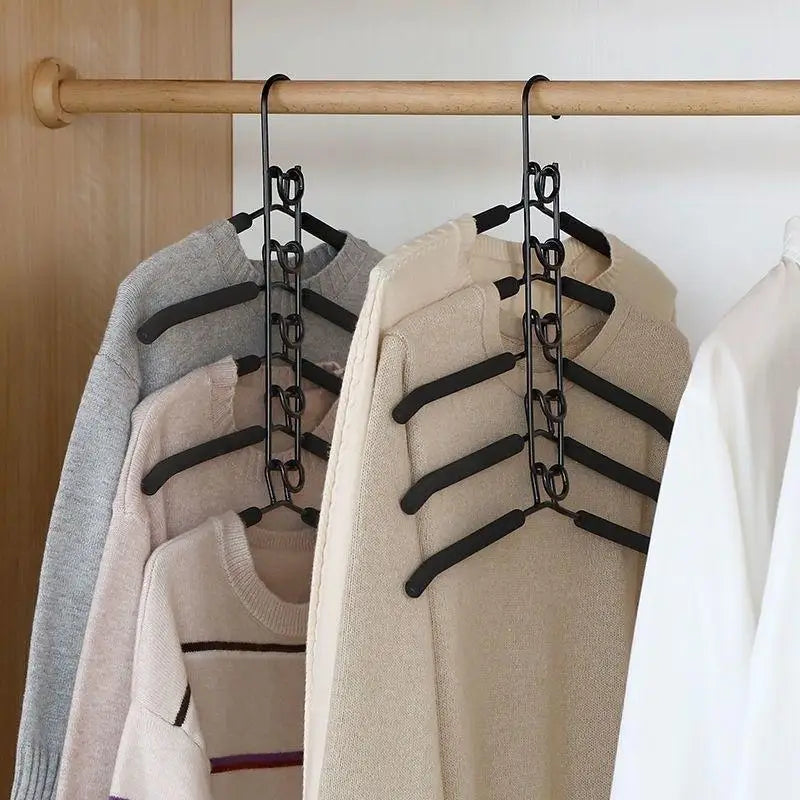 Multi-Tier Closet Hanger with Hooks – Space-Saving Clothes Organizer