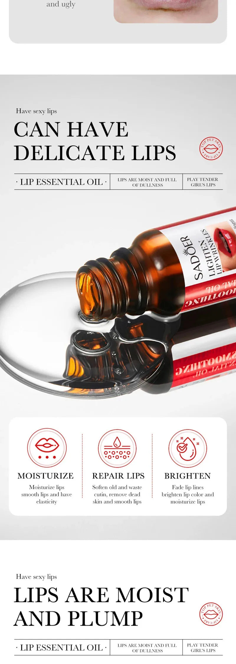Lip Plumping Serum Oil skincare product close-up
