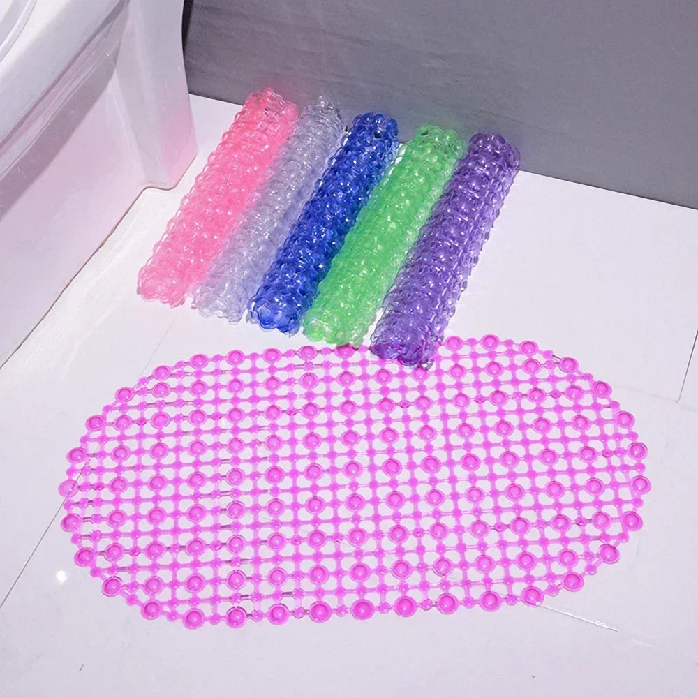 Non-Slip Bathtub & Shower Mat with Suction Cups – PVC Massage Bath Mat, Waterproof Bathroom Safety Rug (38 × 68 cm)