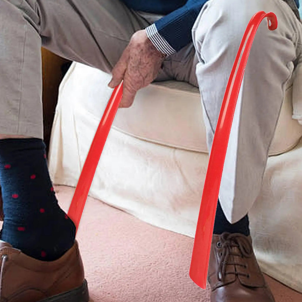 Long Handle Shoe Horn with Grip – 16.7" Easy Shoe Helper for Seniors, Boots, Sneakers & Everyday Footwear