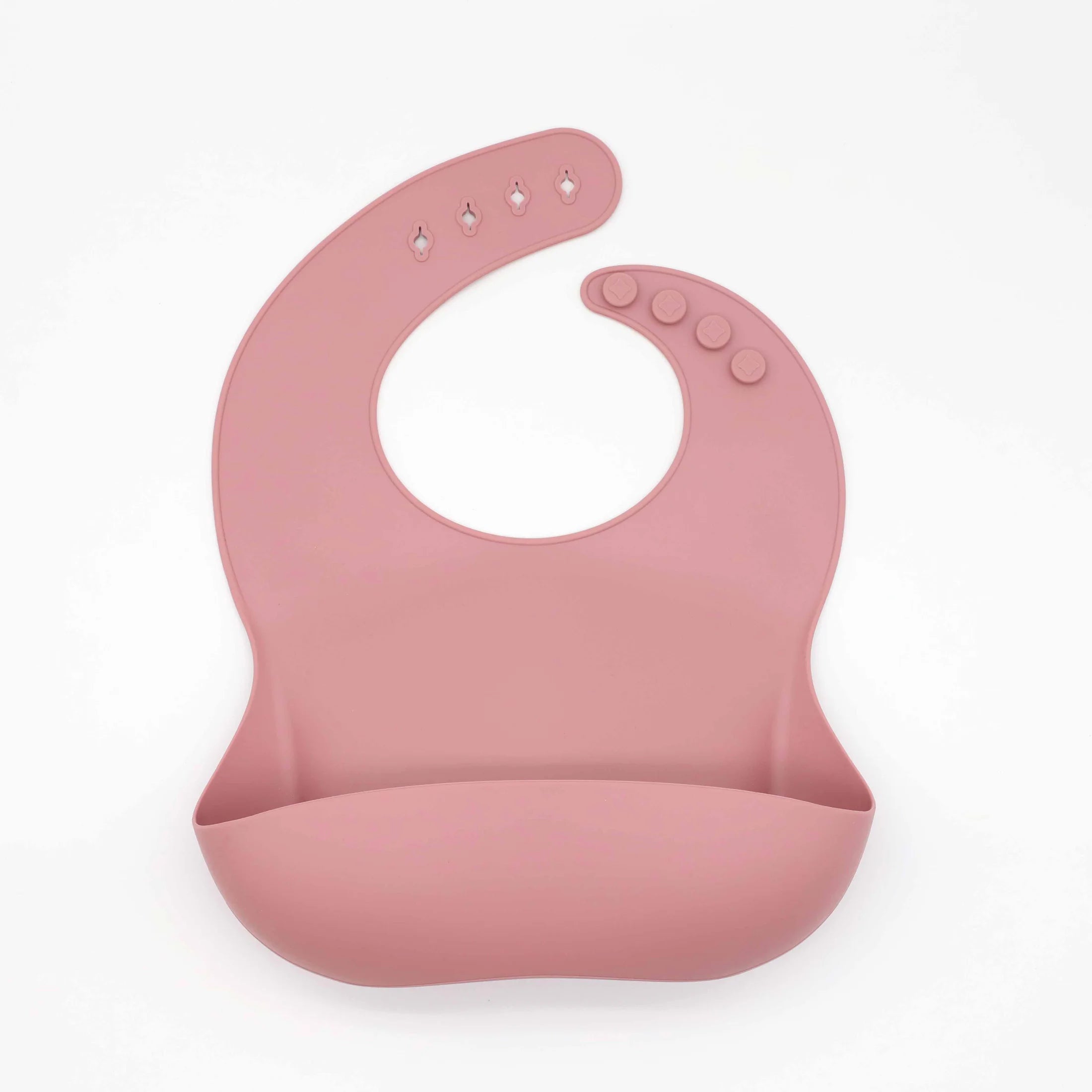 Babero de silicona de grado alimenticio con recolector de comida, ajuste tridimensional y multi-etapa, fácil de limpiar