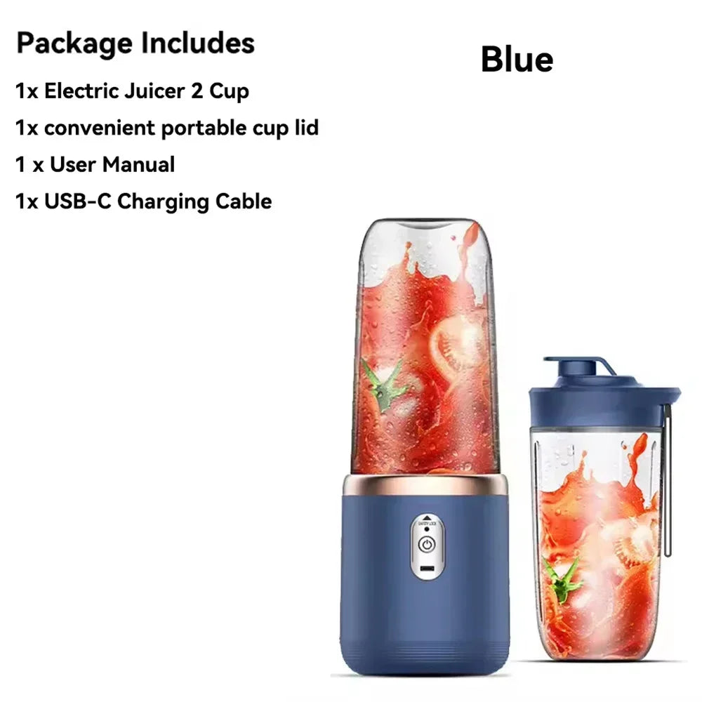 Portable 6-Blade USB Rechargeable Blender for Smoothies, Juices & Baby Food